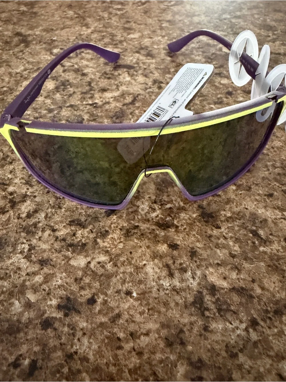 Neon Yellow & Purple Foster Grant Panama Jack Party Shield Sunglasses